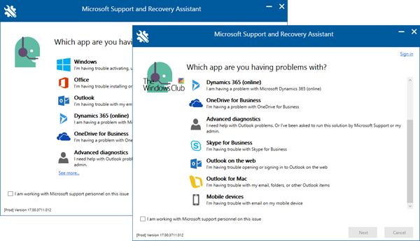 Microsoft Support and Recovery Assistant Microsoft Support and Recovery Assistant